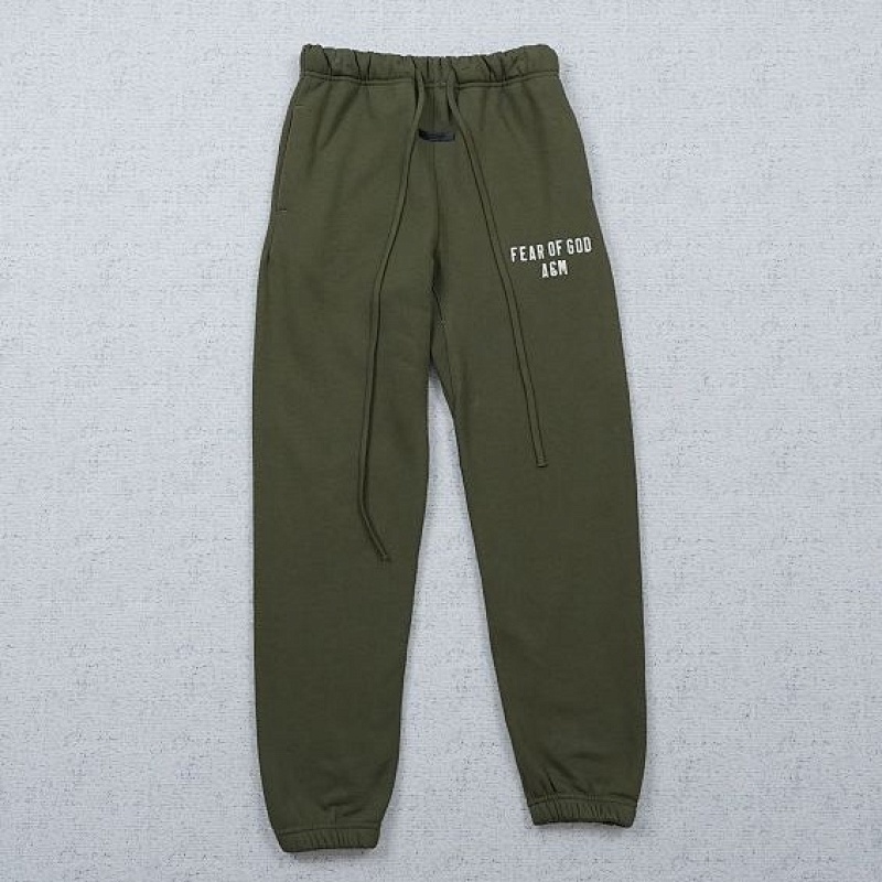 FEAR OF GOD ESSENTIALS 24FW 字母印花长裤 绯光红 薰衣紫 玄青黑 常青绿 S-XL