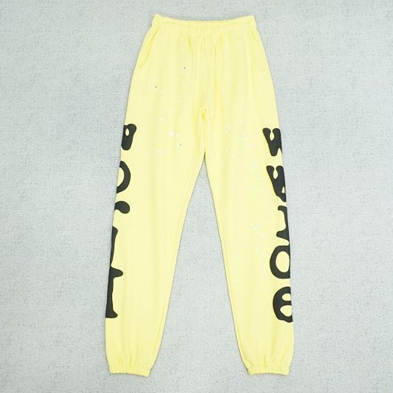 Sp5der 555555 Wed yellow star Hoodie pants