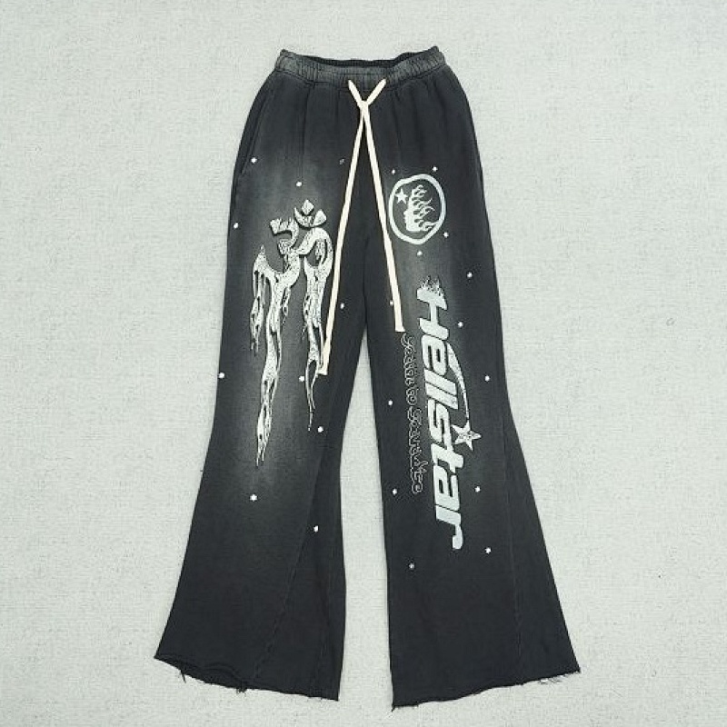 Hellstar flare black flame pants