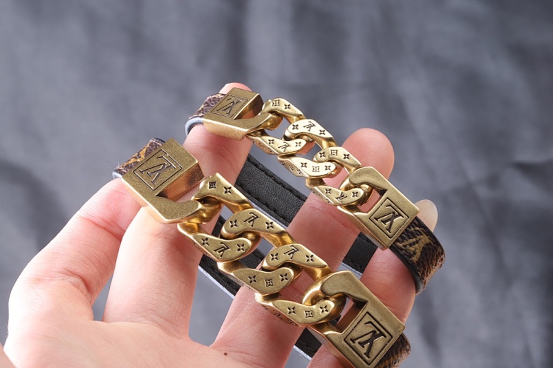 Leather cord Cuban bracelet