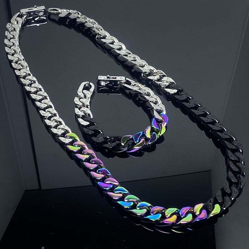 Colorful Cuban Necklace Bracelet