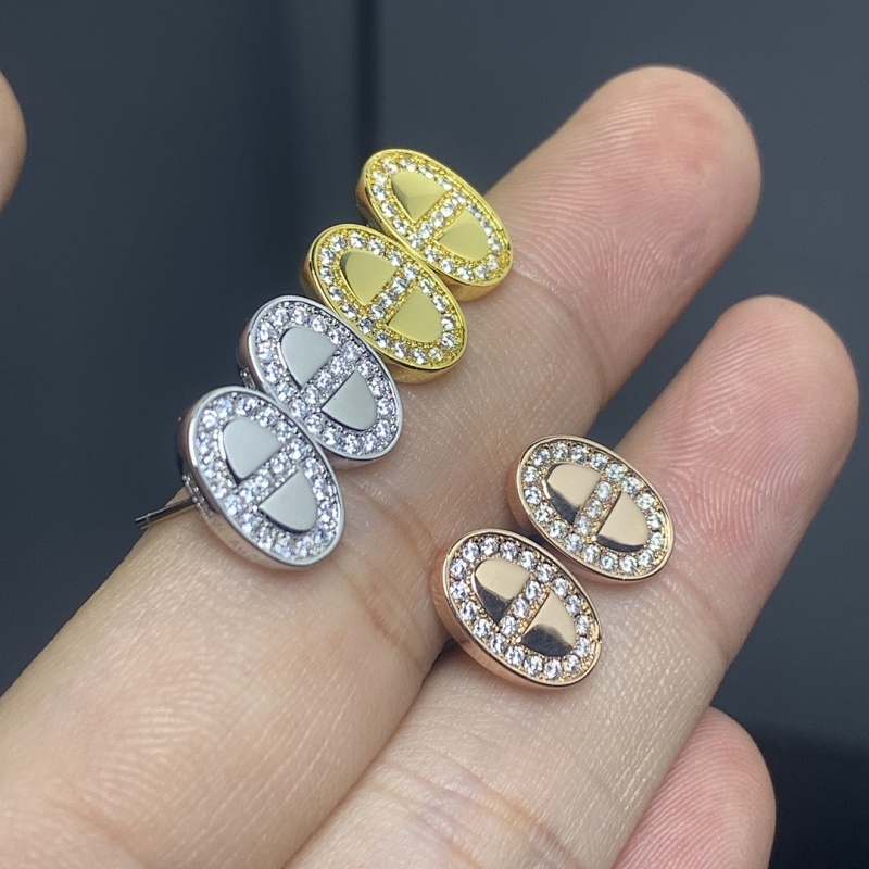 Diamond Pig Nose Stud Earrings
