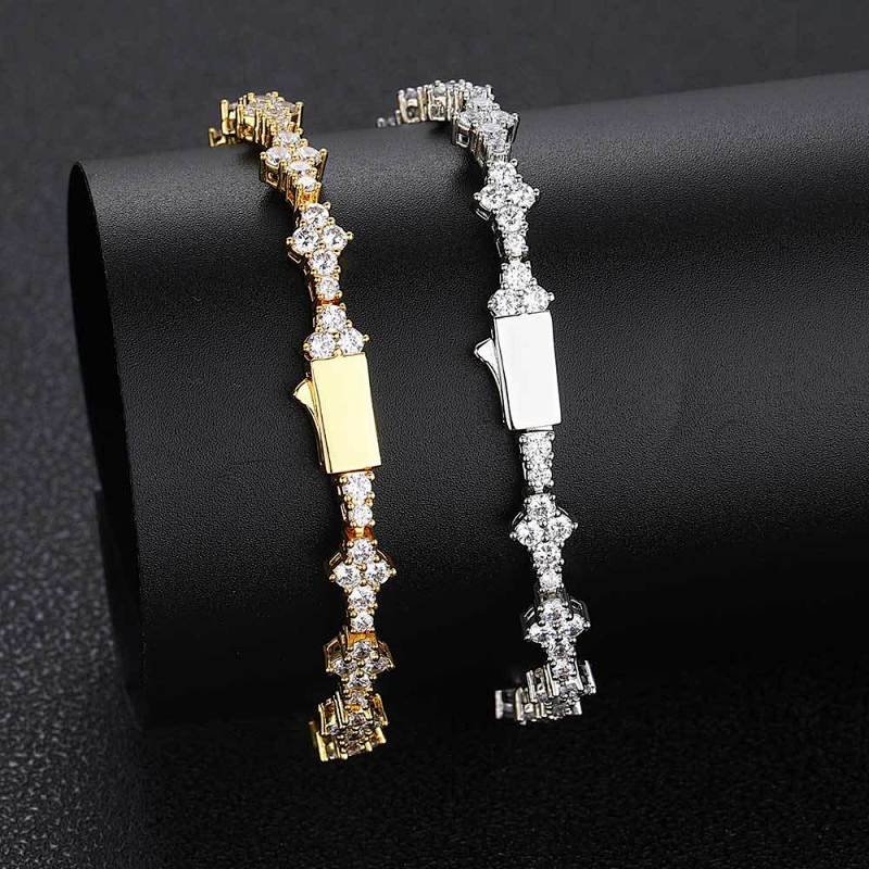 6.5mm spring buckle zircon tennis bracelet