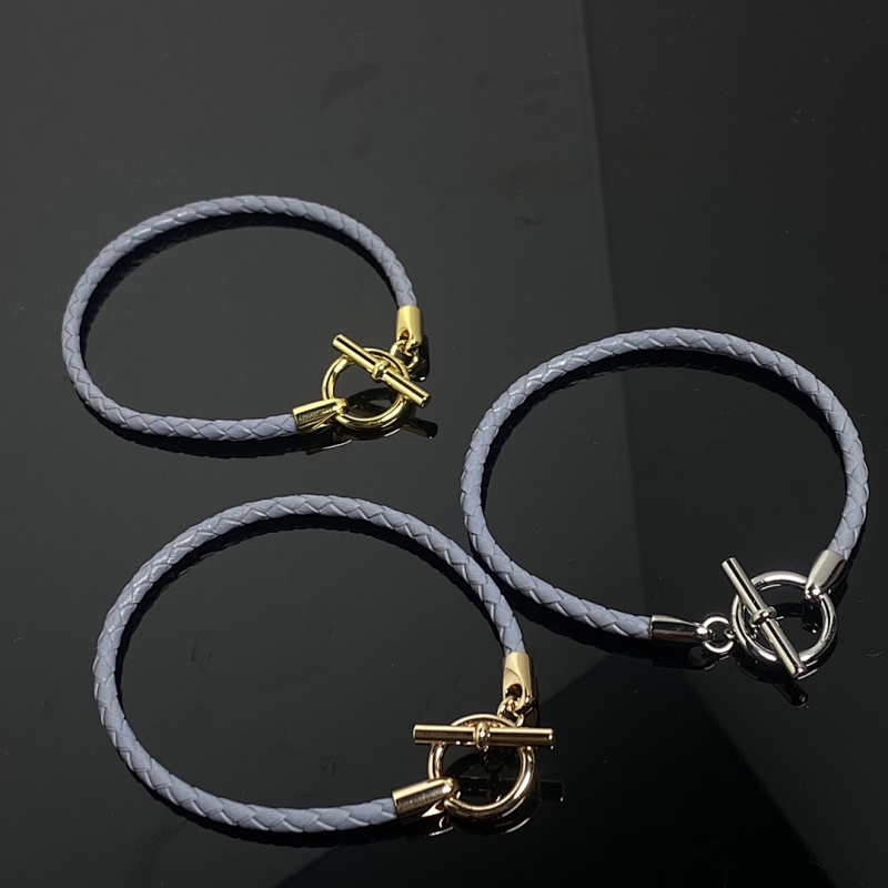 Blue leather cord bracelet