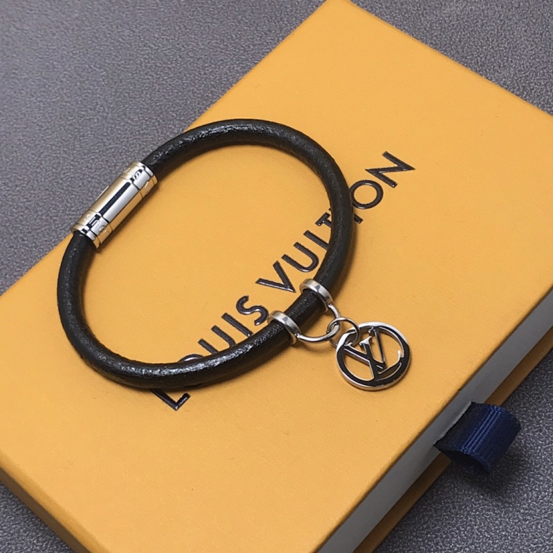Black leather bracelet