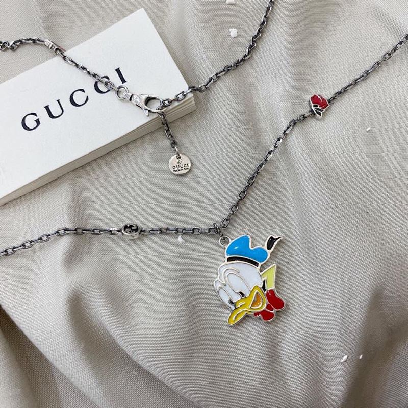 Gucci古驰925纯银Disney x唐老鸭项链