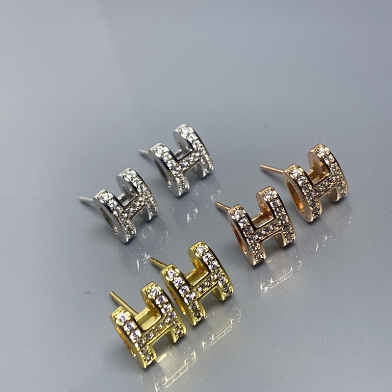 Full Diamond H Earrings
