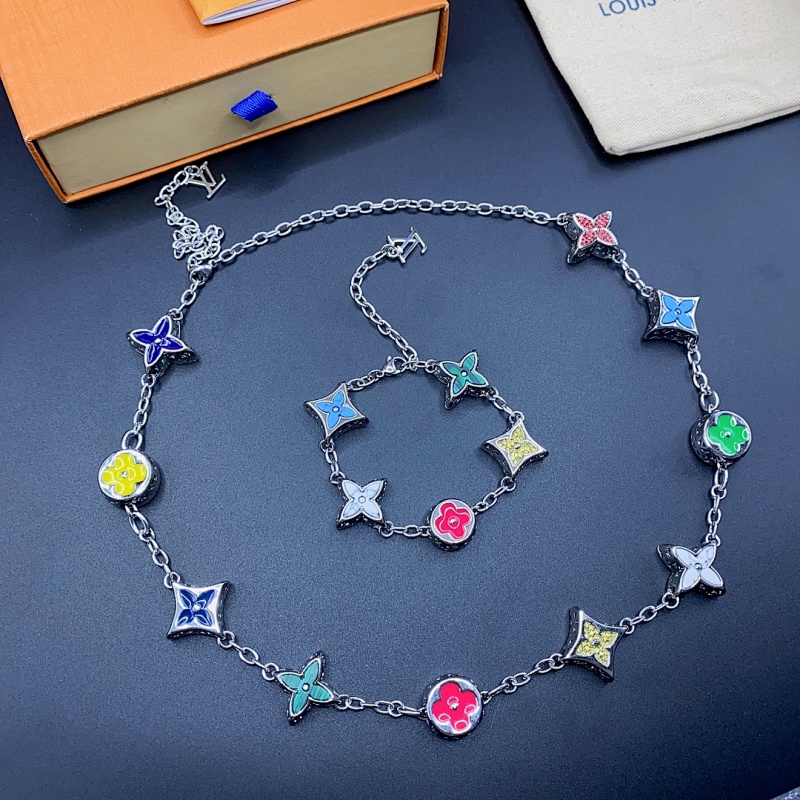 Colorful logo necklace bracelet