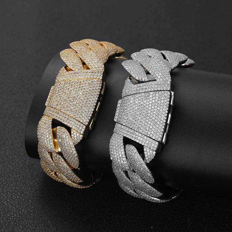 22mm five-row diamond bubble Cuban chain hip-hop bracelet