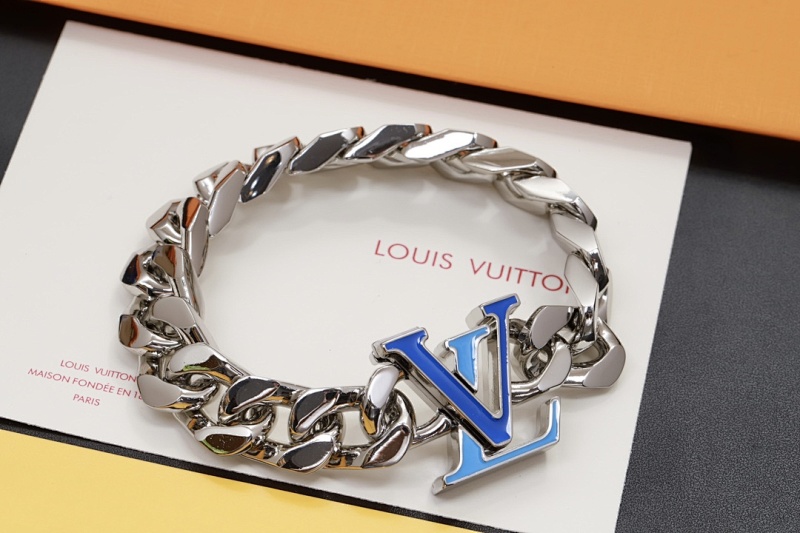 Blue enamel letter bracelet