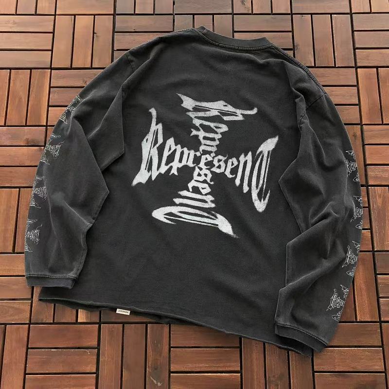 REPRESENT LONG-SLEEVE 77051438 (im 185CM 70KG iwear size M in the photo)