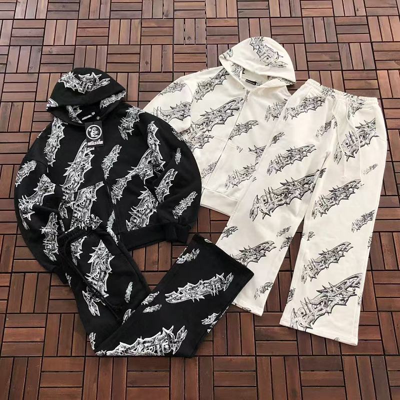TOP PANTS HELLSTAR HOODIE TROUSERS 55053153(im 185CM 70KG iwear size M in the photo)