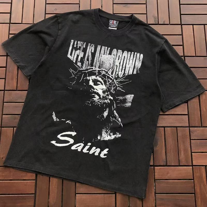 SAINT MICHAEL T-SHIRT 77042347 (im 176CM 58KG iwear size L in the photo)