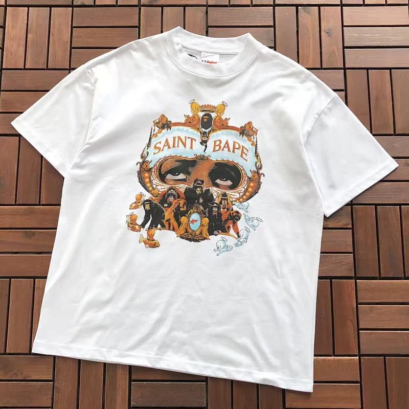 SAINT MICHAEL & BAPE T-SHIRT 55041328 (im 185CM 70KG iwear size S in the photo)