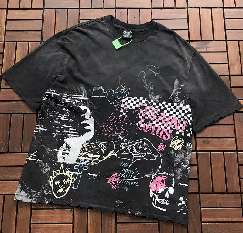 SAINT MICHAEL T-SHIRT 11122228 (im 180CM 68KG iwear size M in the photo)