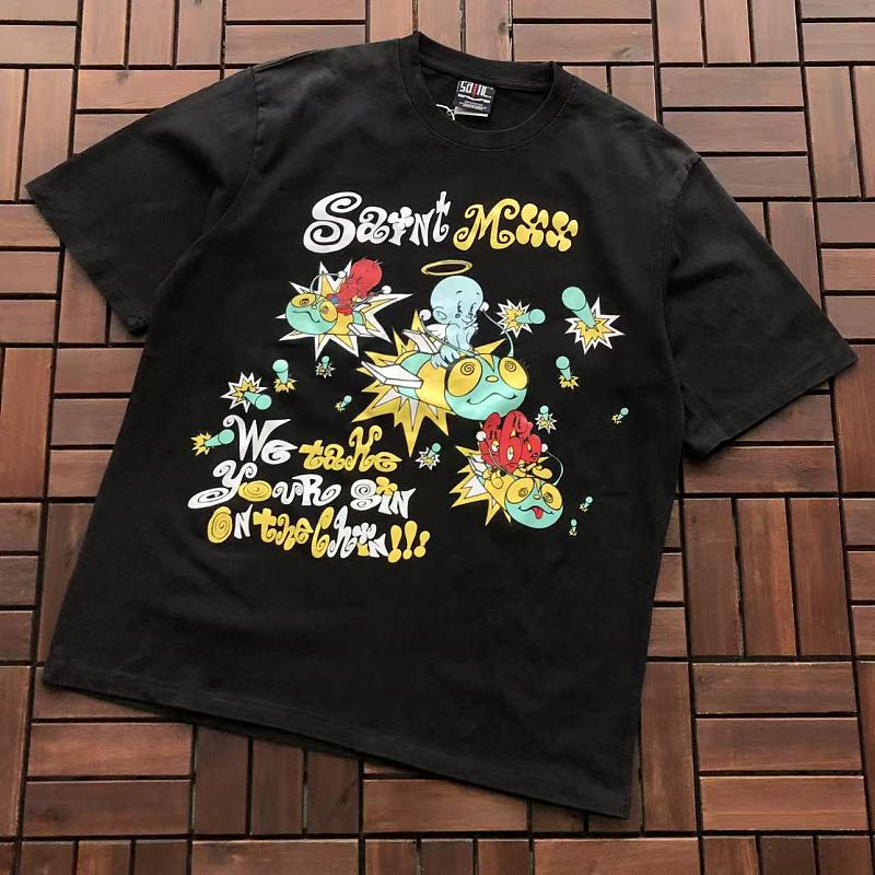 SAINT MICHAEL T-SHIRT 77042357 (im 176CM 58KG iwear size M in the photo)