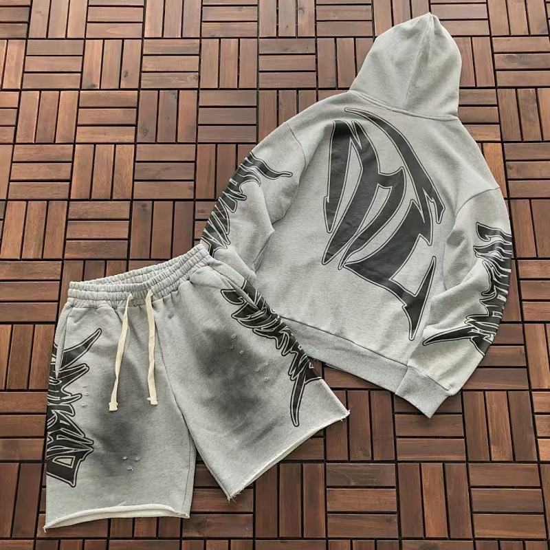 TOP PANTS MIXED EMOTION HOODIE SHORTS 77010622
