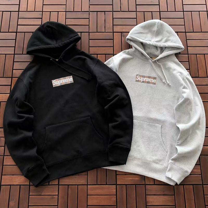 SUPREME & BURBERRY HOODIE FLEECE 77032456 (im 180CM 68KG iwear size M in the photo)