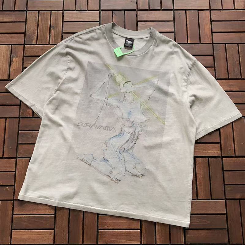 SAINT MICHAEL T-SHIRT 11122232 (im 180CM 68KG iwear size S in the photo)