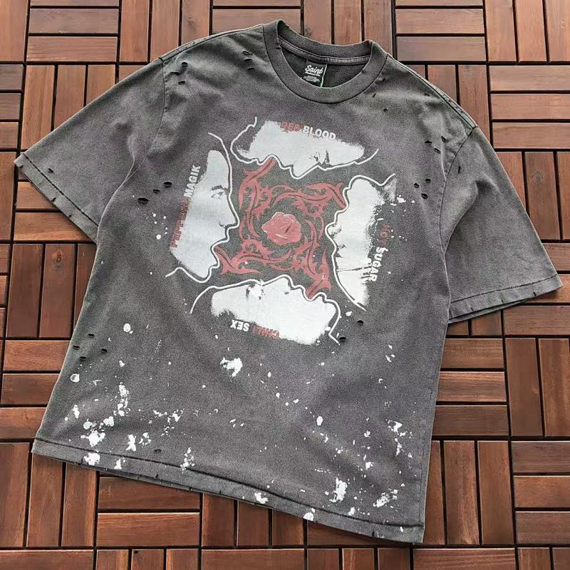 SAINT MICHAEL T-SHIRT 11092912 (im 180CM 68KG iwear size S in the photo)