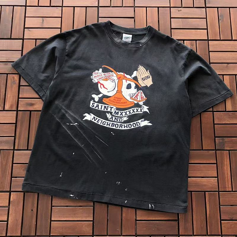 SAINT MICHAEL T-SHIRT 77010308 (im 176CM 58KG iwear size M in the photo)