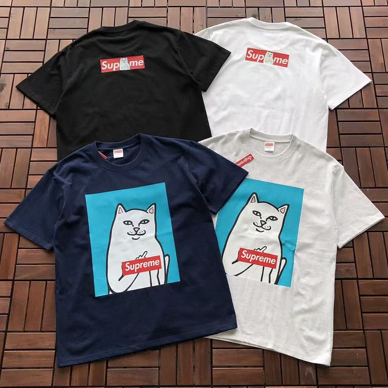 SUPREME & RIPNDIP T-SHIRT 55041855 (im 185CM 70KG iwear size M in the photo)