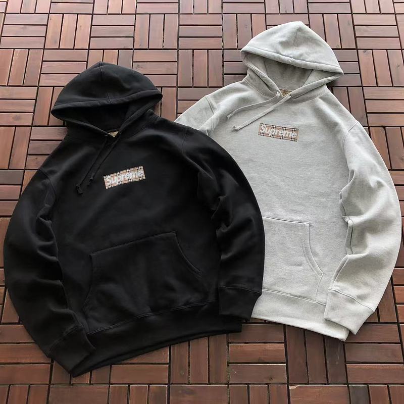 SUPREME & BURBERRY HOODIE FLEECE 77070639 (im 185CM 70KG iwear size S in the photo)