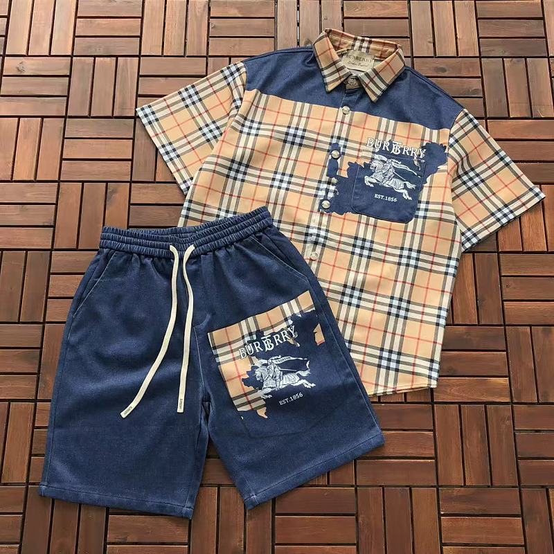 BURBERRY T-SHIRT SHIRT SHORTS 77052906 (im 185CM 70KG iwear size L in the photo)