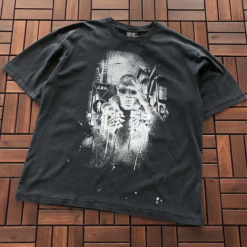 SAINT MICHAEL T-SHIRT 33121706 (im 180CM 68KG iwear size M in the photo)