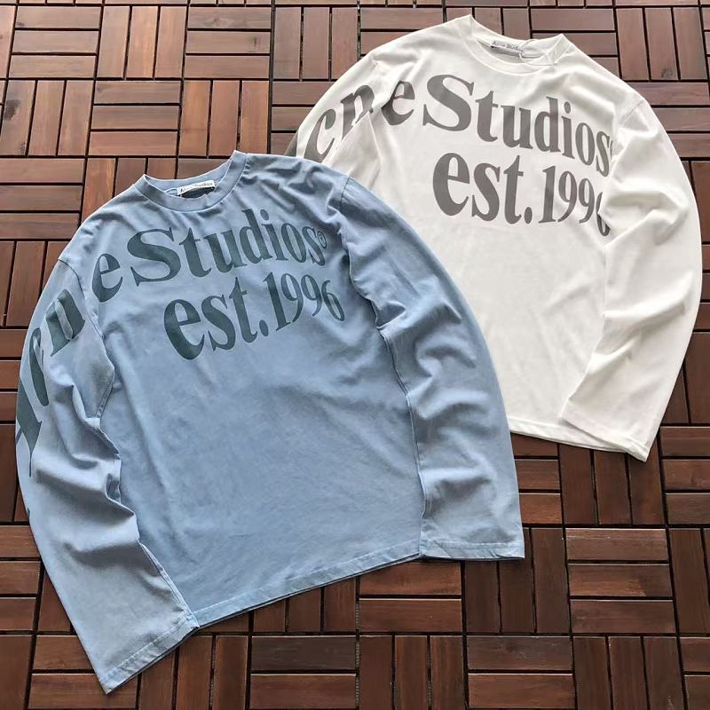 WHITE BLUE ACNE STUDIOS LONG-SLEEVE 77050898 (im185CM 70KG iwear size M in the photo)