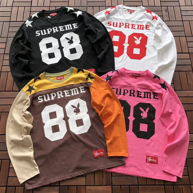 BLACK.PINK.WHITE BROWN CAMOUFLAGE COLOUR SUPREME X PLAY BOY LONG-SLEEVE 77051433