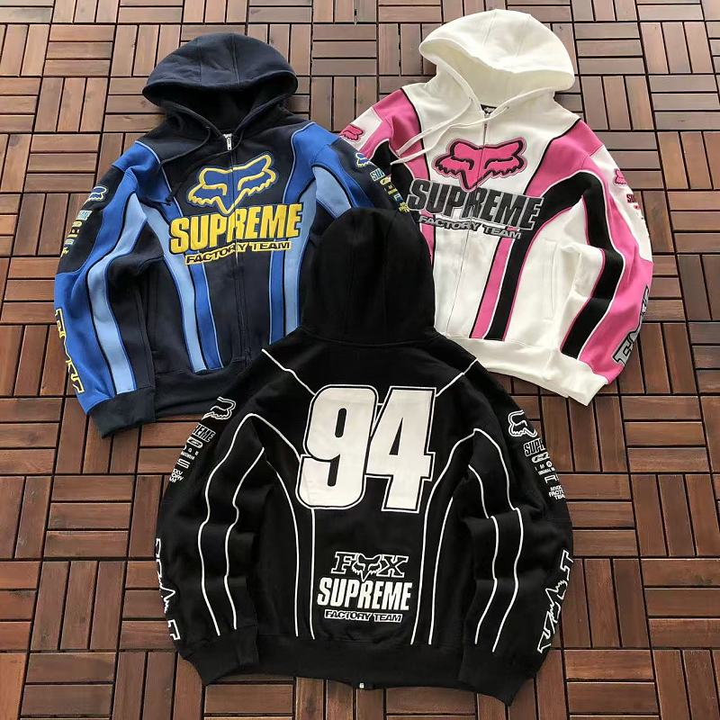 SUPREME & FOX RACING HOODIE FLEECE 88072432 (im 185CM 70KG iwear size S in the photo)