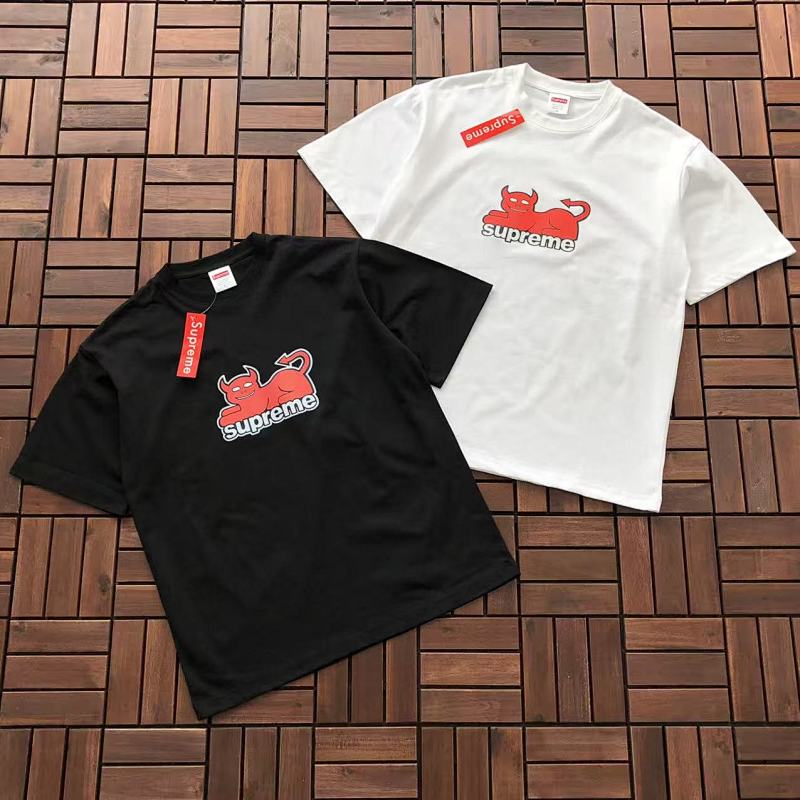 SUPREME & TOY MACHINE DEVIL CAT T-SHIRT 55011123 (im 176CM 58KG iwear size S in the photo)