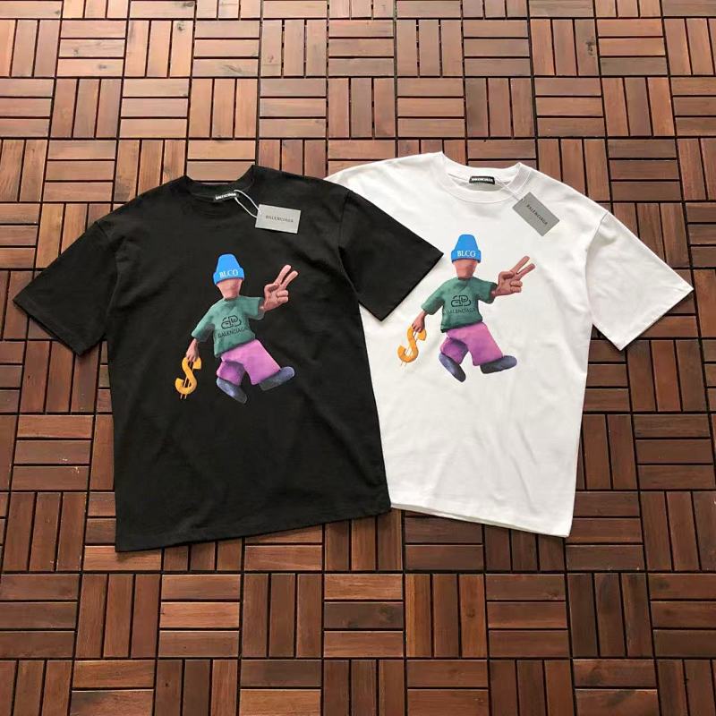 BALENCIAGA STUSSY T-SHIRT 22091639 (im 180CM 68KG iwear size S in the photo）