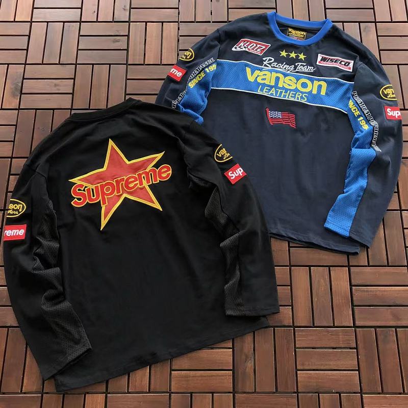 SUPREME & VANSON LEATH LONG-SLEEVE 77082507 (im 185CM 70KG iwear size M in the photo)