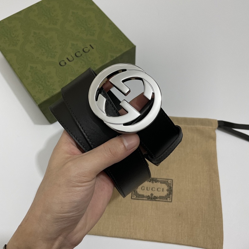 经典款头层小牛皮，内衬头层黑色皮底 宽4.0cm 亮面双G扣