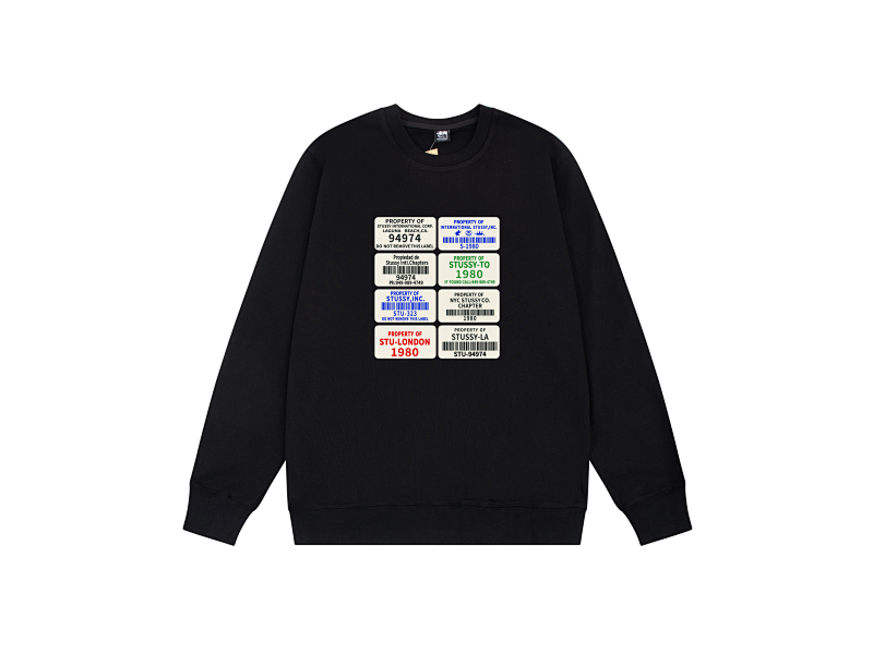 P109yuan 305# 圆领卫衣 黑 白 灰 S-XL