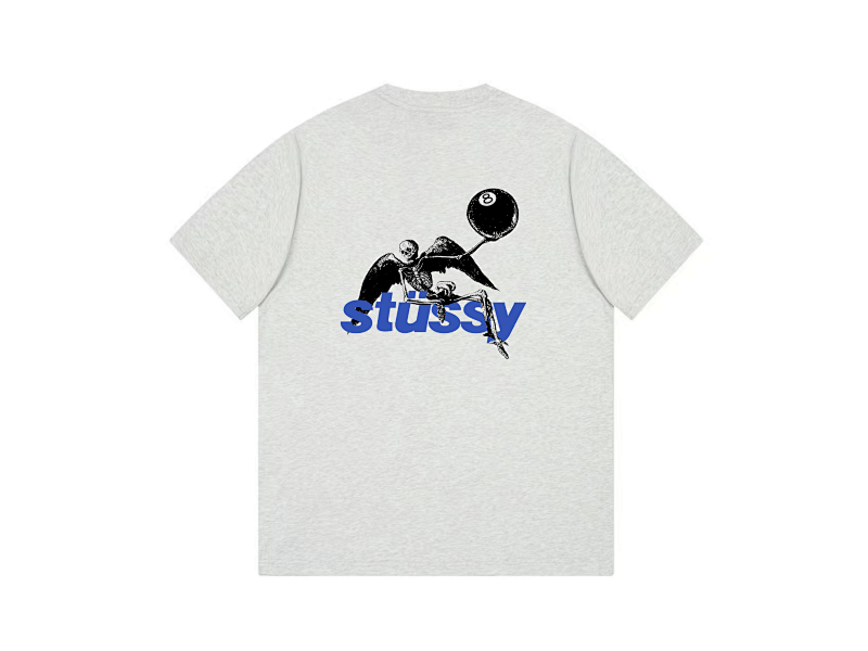 P58yuan 069#黑球8骷髅 斯图西短袖 4色 S-2XL