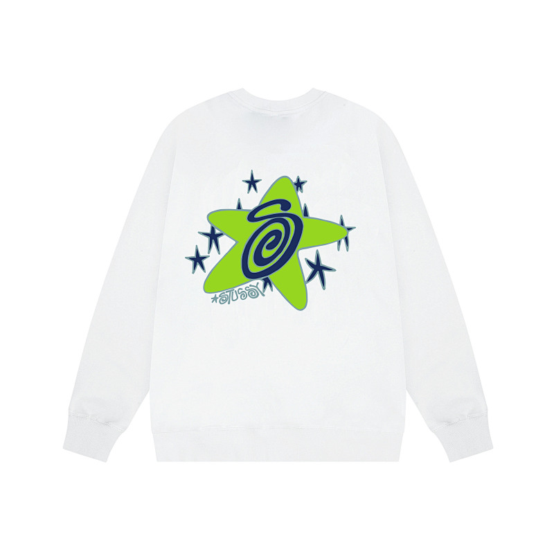 P109yuan 068#圆领卫衣 五角星蚊香 黑 白 灰 S-XL