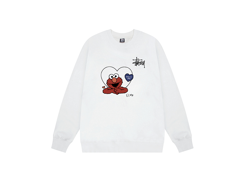 P109yuan 058#圆领卫衣 爱心青蛙 白 S M L XL