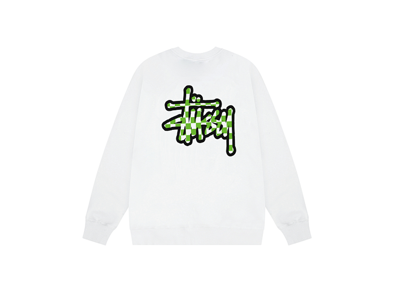 P109yuan 086#棋盘 圆领卫衣 黑 白 灰 S-XL