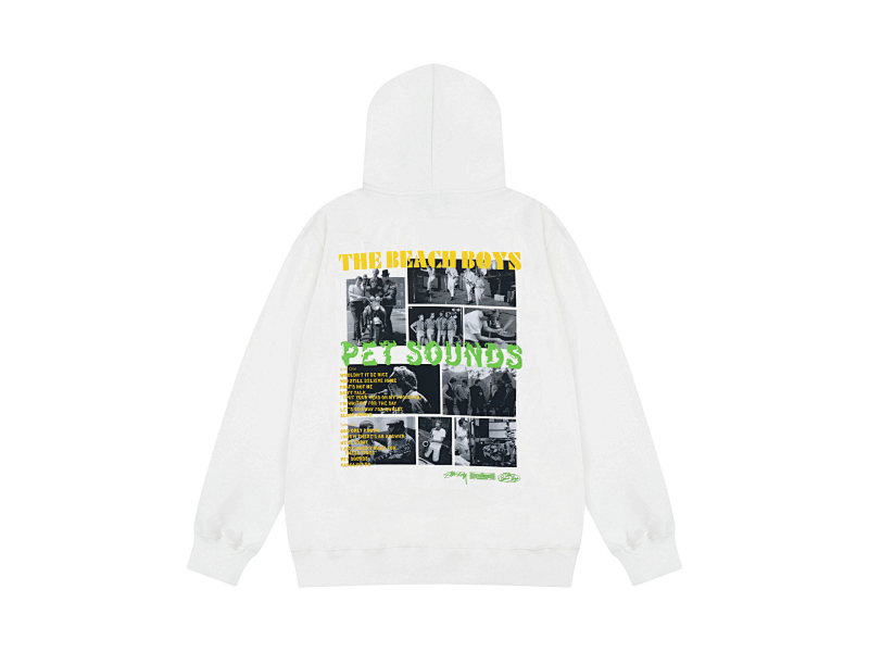 P125yuan 103#连帽卫衣 沙滩男孩 白 S-XL