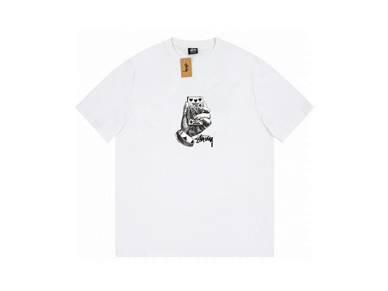 P59yuan 123#手指扑克牌 短袖 黑 白 蓝 灰 S-2XL