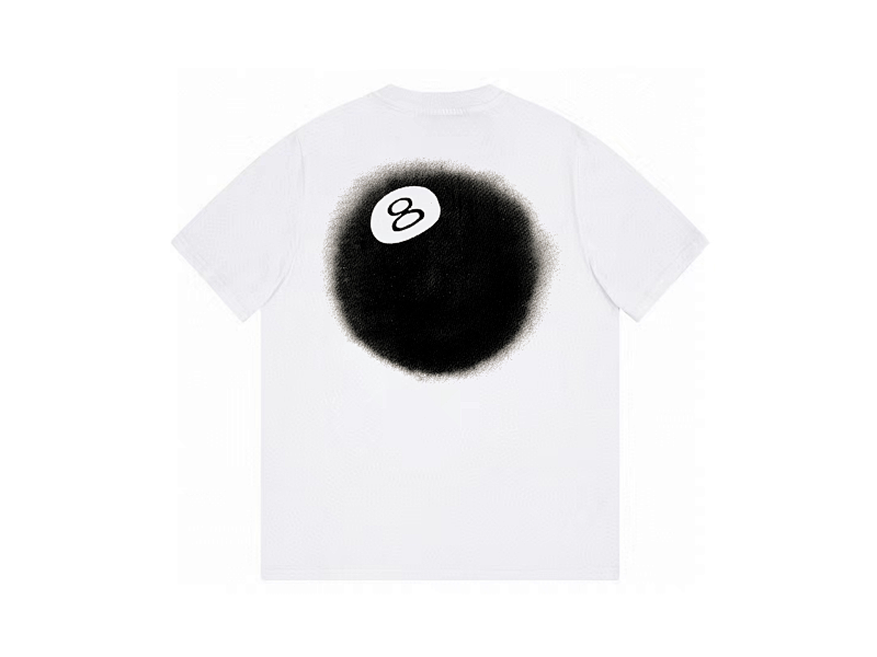P59yuan 034#渐变黑球8 斯图西短袖，4色，S-2XL