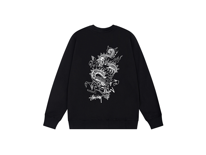 P109yuan 080#圆领卫衣 龙 黑 白 灰 S-XL