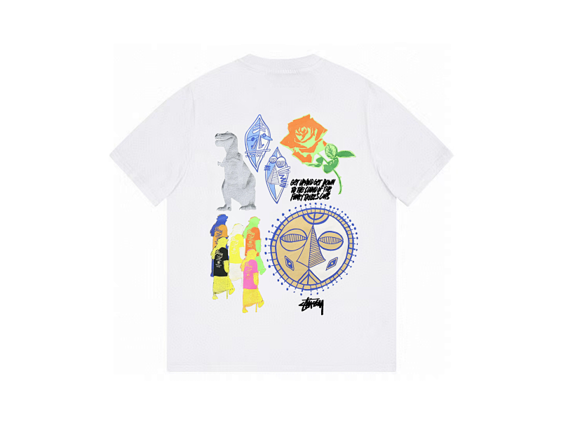 P59yuan 108#恐龙玫瑰 斯图西短袖 4色 S-2XL