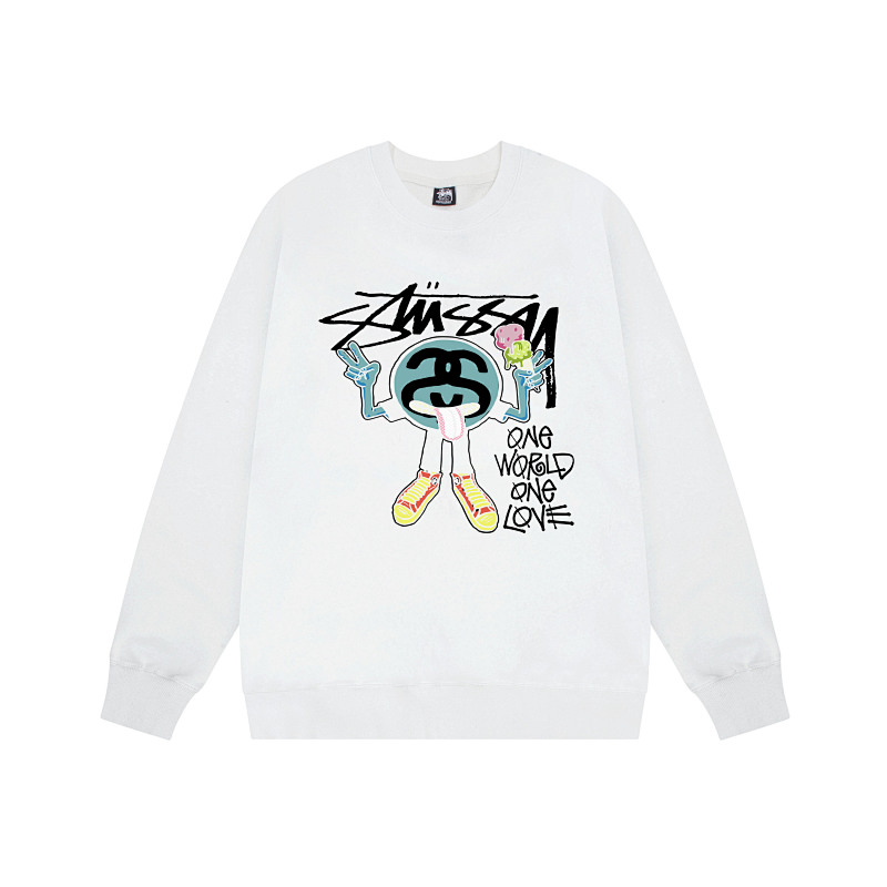 P109yuan 060#圆领卫衣 雪糕公仔 黑 白 灰 S-XL