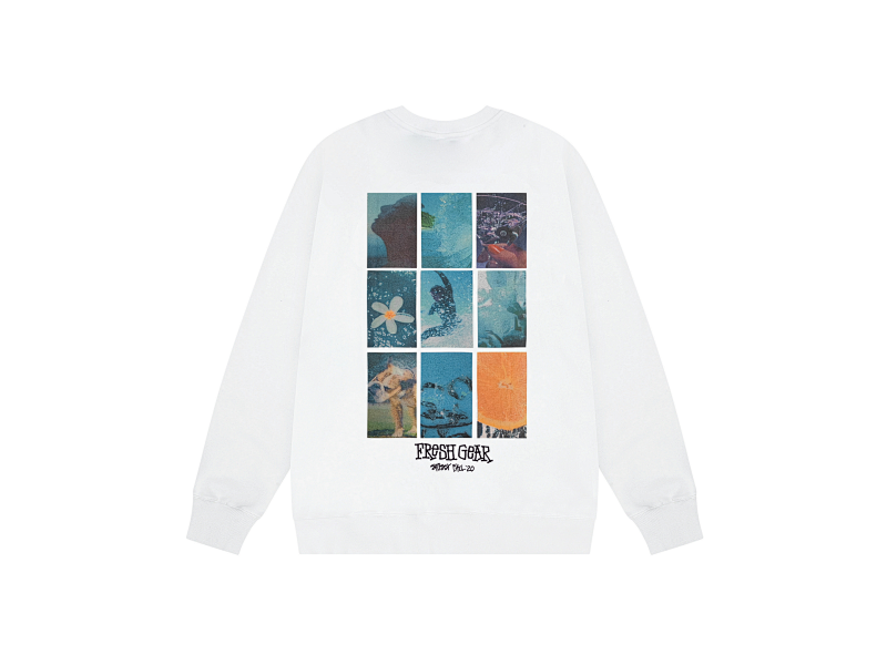 P109yuan 119# 圆领卫衣白色 S-XL
