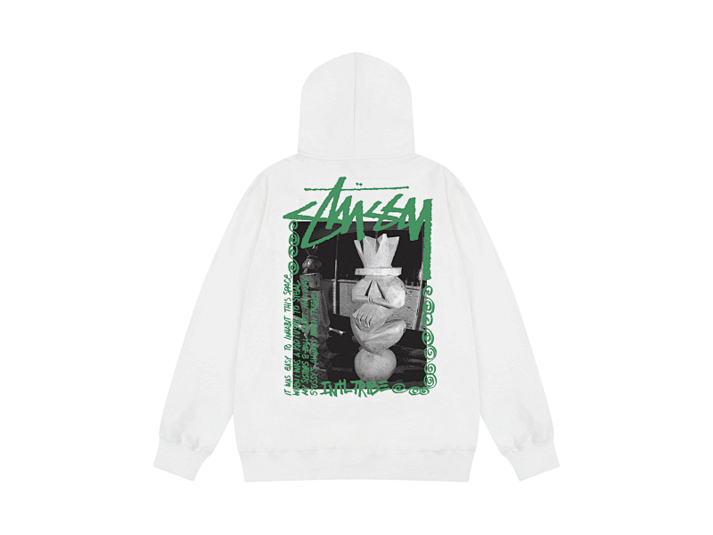 P125yuan 022#连帽卫衣 石像 黑 白 灰 S-XL