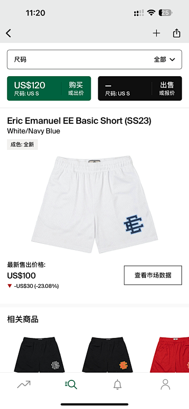 Eric Emanuel EE Basic Short (SS23White/Navy Blue